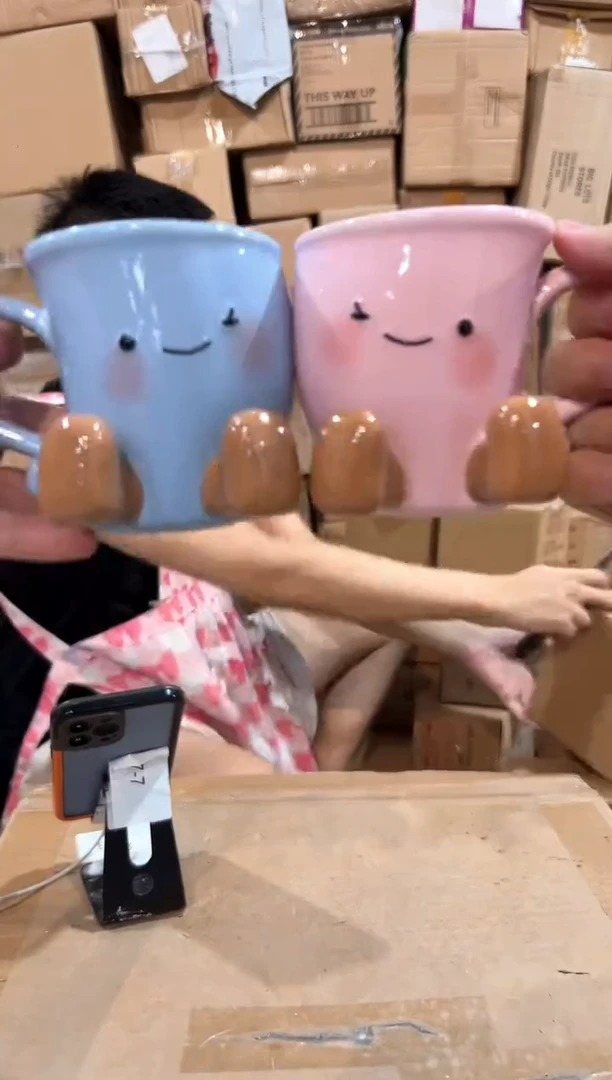 瓷片霸王茶姬对杯 没有盖子