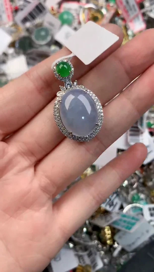 银S925镶嵌戒指翡翠151515----5