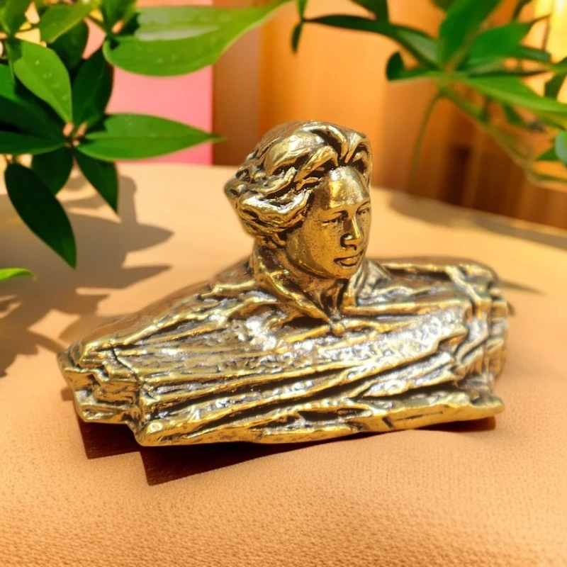 黄铜青年毛主席铜像长沙橘子洲头金色工艺品办公室家居桌面摆件