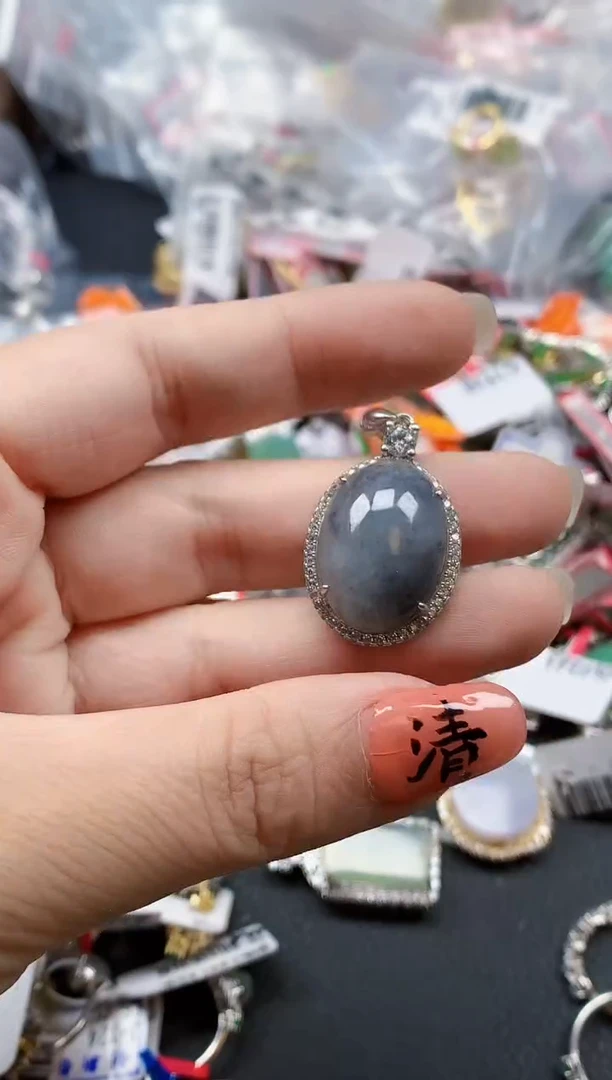 银S925镶嵌戒指翡翠天然A货缅甸翡翠