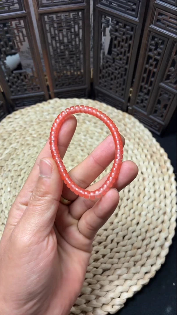 未镶嵌手串南红玛瑙冰粉直切手串6mm