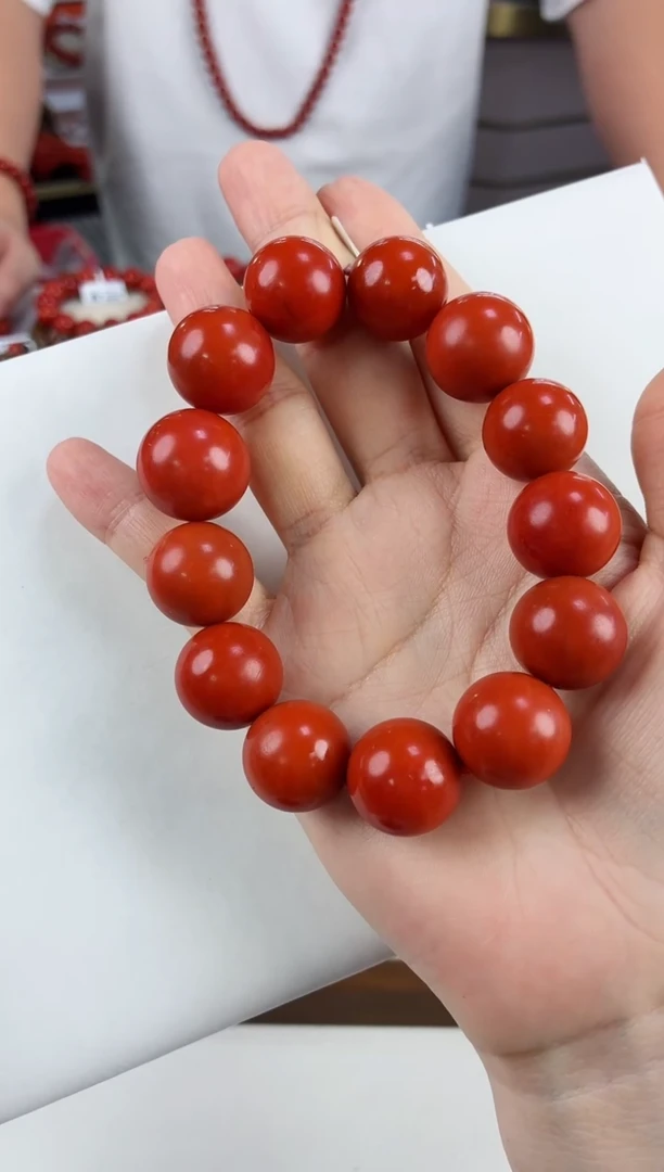 未镶嵌阿东寨柿子红哑光手串17mm南红玛瑙一个/条