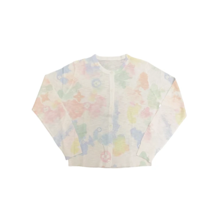 新款时尚百搭宽松印花纽扣针织开衫KS5065