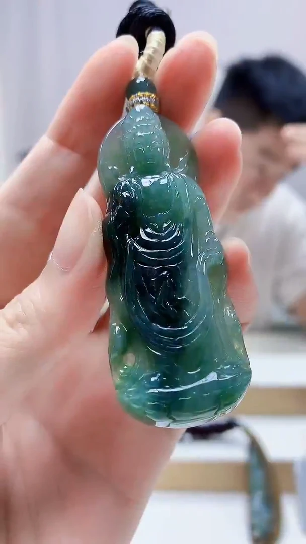 未镶嵌定制翡翠5028zm-毛货挂件11观音