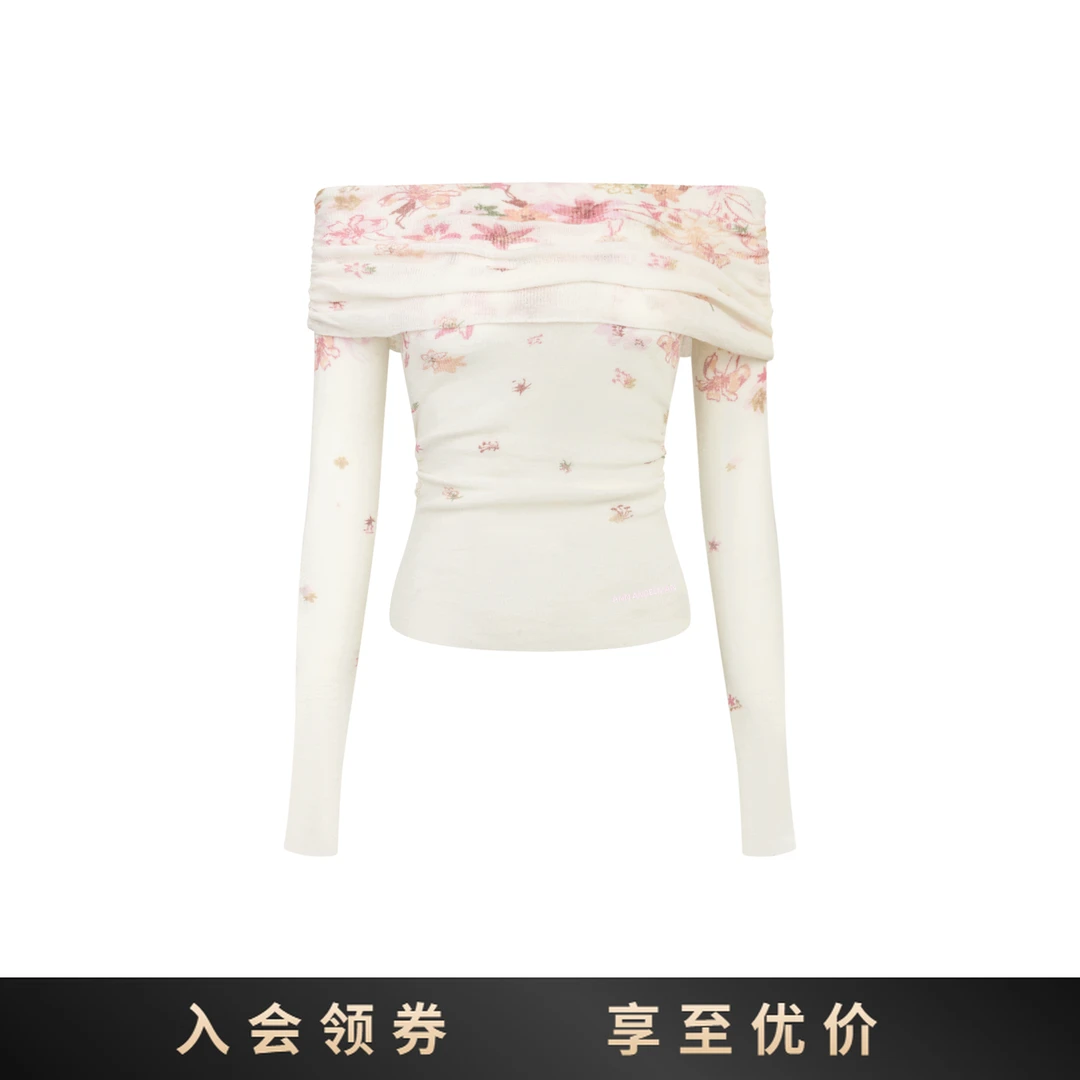 ANN ANDELMAN 针织秋季一字领毛针织衫打底衫毛衣白色