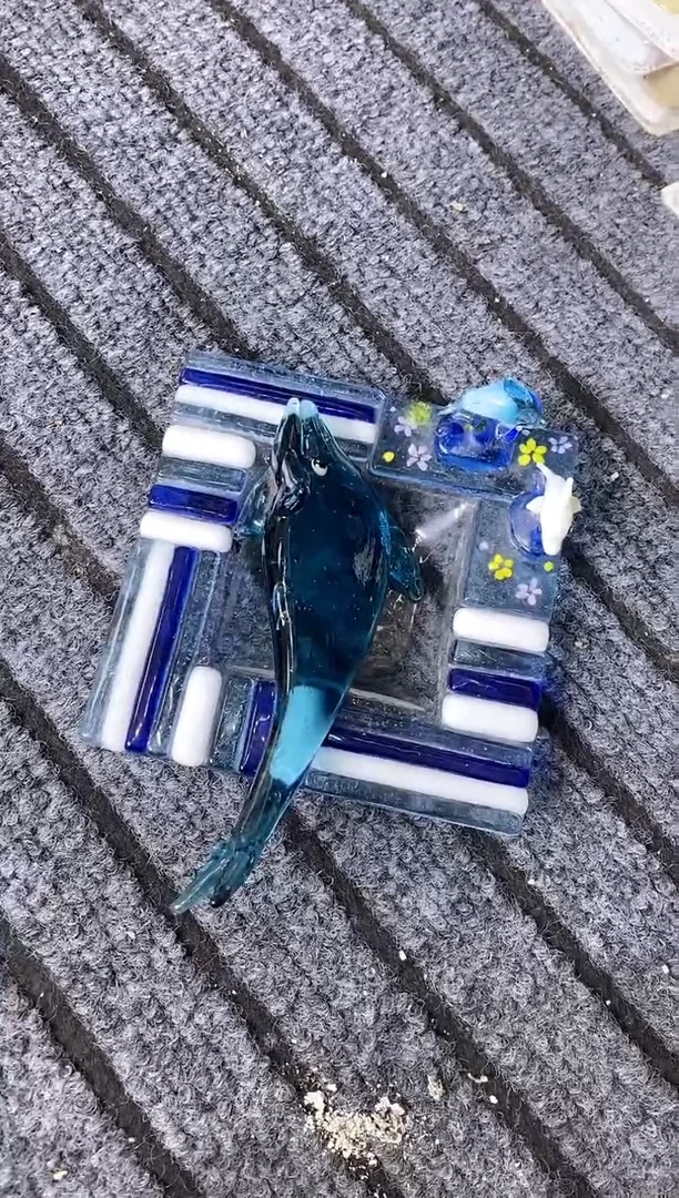 手工艺品琉璃喝*水2件摆件