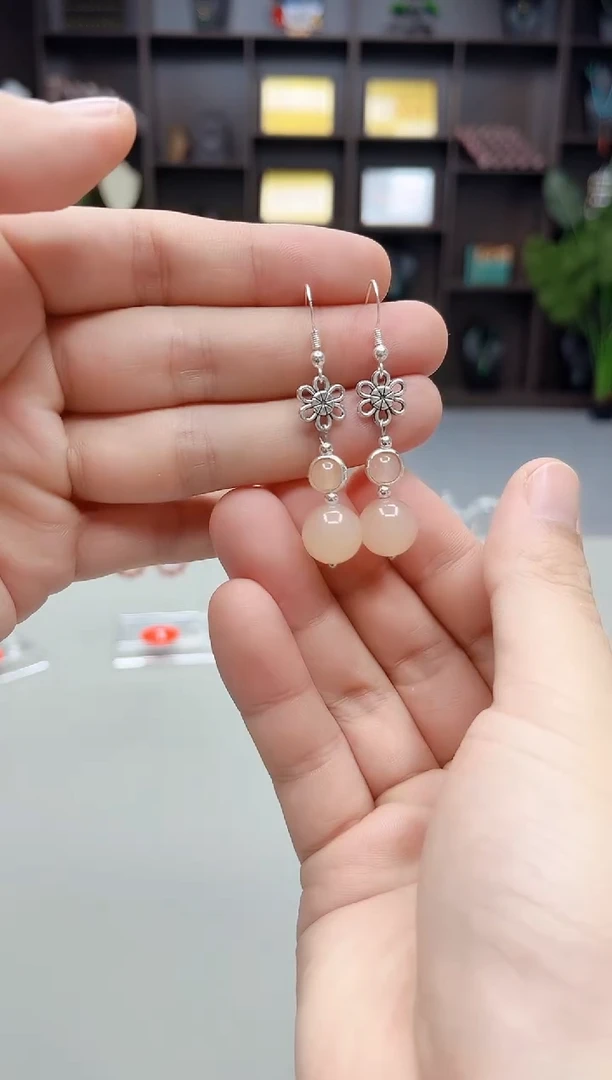 银S925镶嵌耳饰玛瑙/玉髓805000