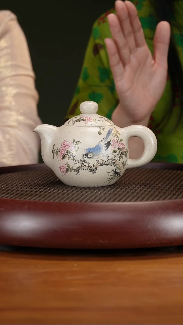 茶壶紫砂90CH芙蓉珠 定窑白珐琅彩280cc