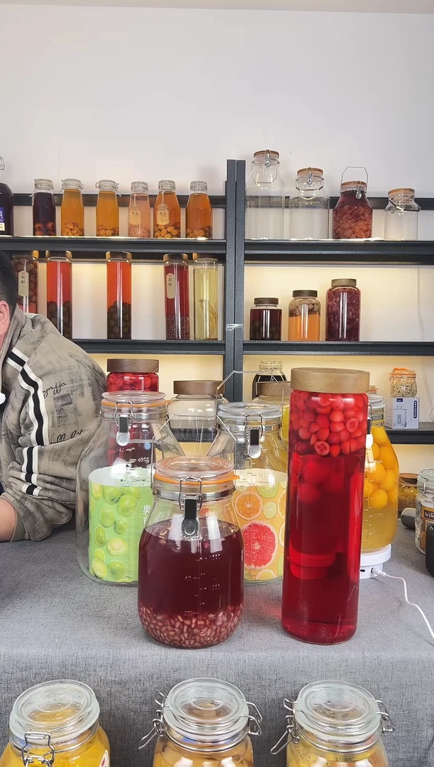 普通玻璃盖子款提手2升的加木盖2200ml