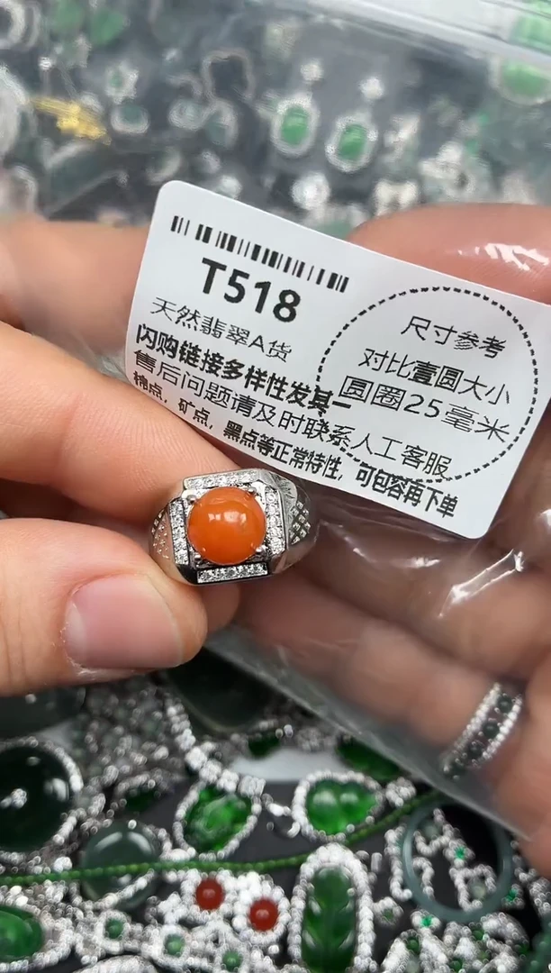 颈饰未镶嵌翡翠T518戒指