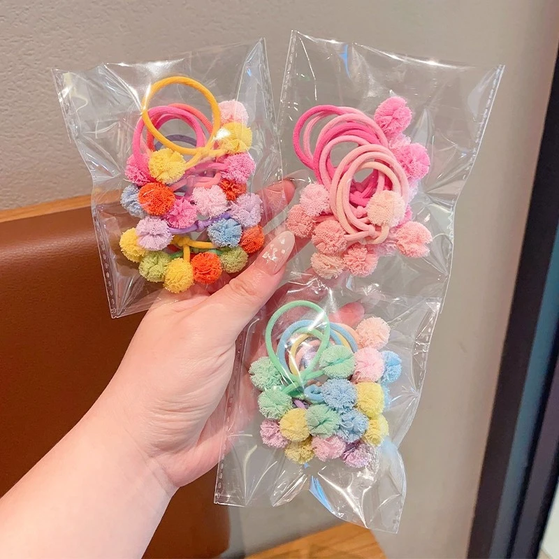 可爱彩色纱球发圈小女孩扎头发皮筋宝宝不伤发头绳女童发绳扎辫子