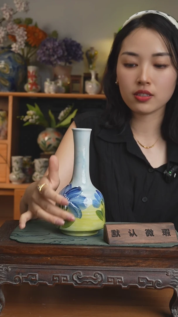 摆件不带花景德镇手工手绘陶瓷花瓶赏瓶