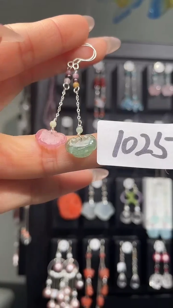 紫晶耳饰银S925镶嵌喜欢拍