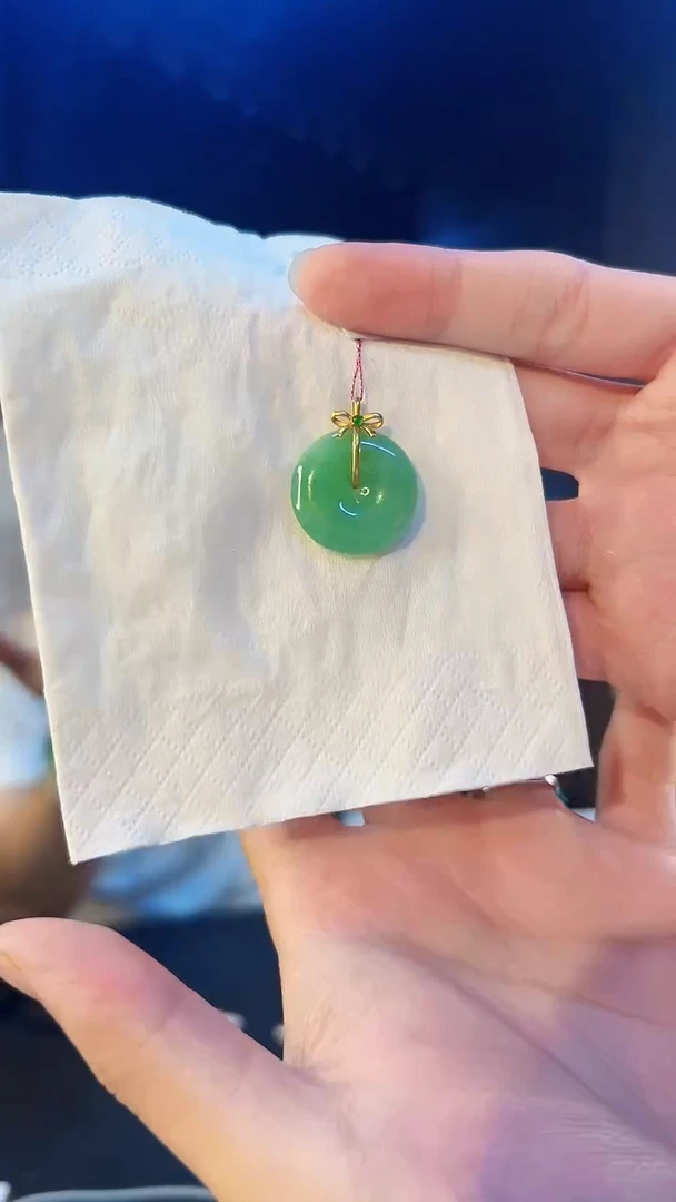 翡翠18K金镶嵌颈饰缅料A货/支持复检/一件