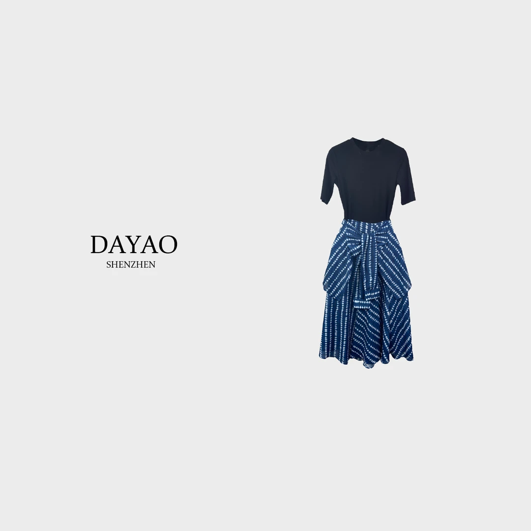 「DAYAO」24S新款L高级感名媛时尚短袖连衣裙轻奢高端女装WY24306