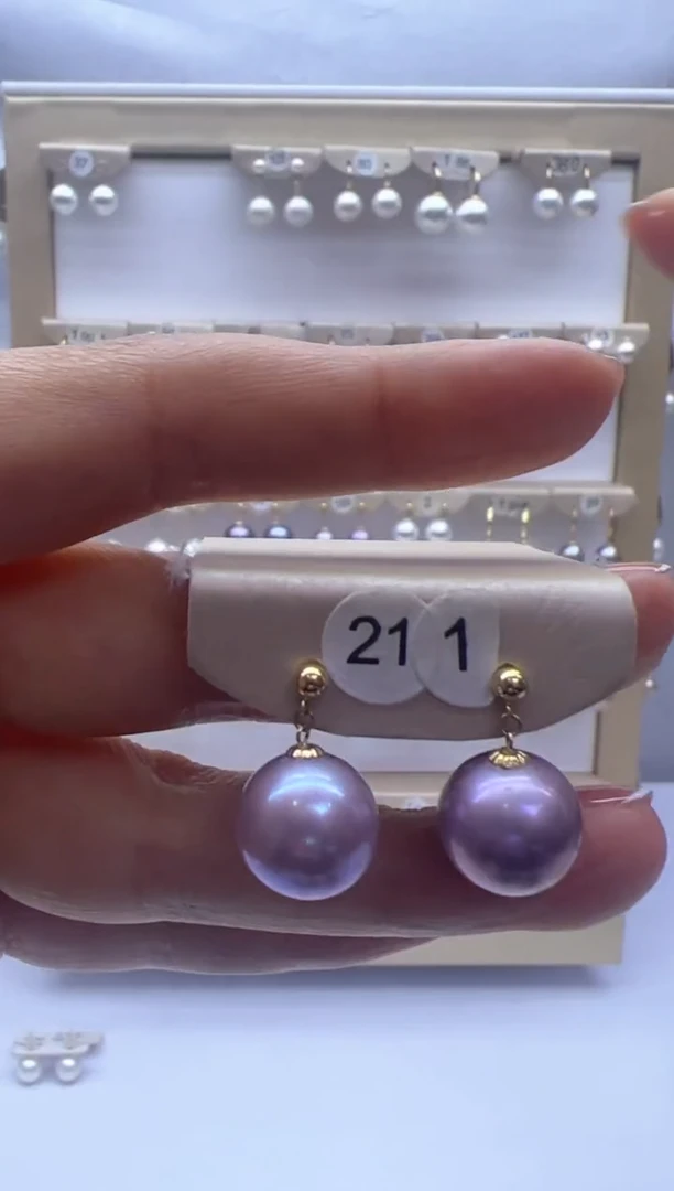 【闪购商品】淡水珍珠耳饰18K金镶嵌211