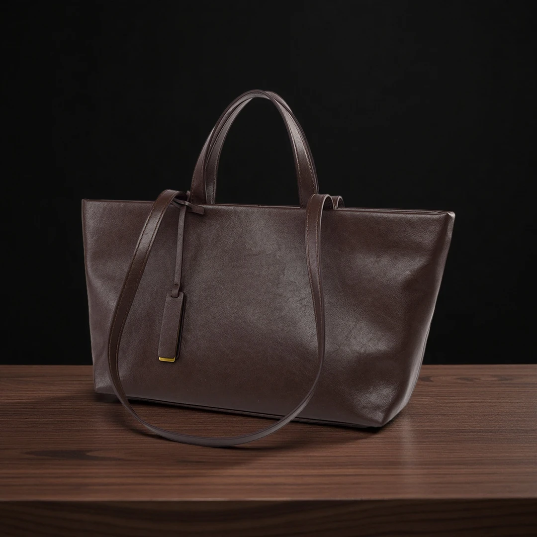 新款韩版复古植鞣皮软皮大包