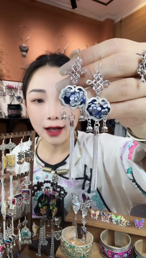 刺绣纯手工民族风耳环