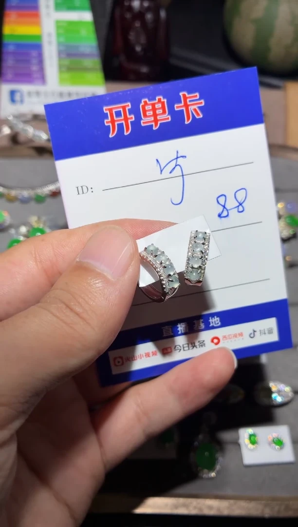 银S925镶嵌翡翠耳饰宁***～ 宁静致远～