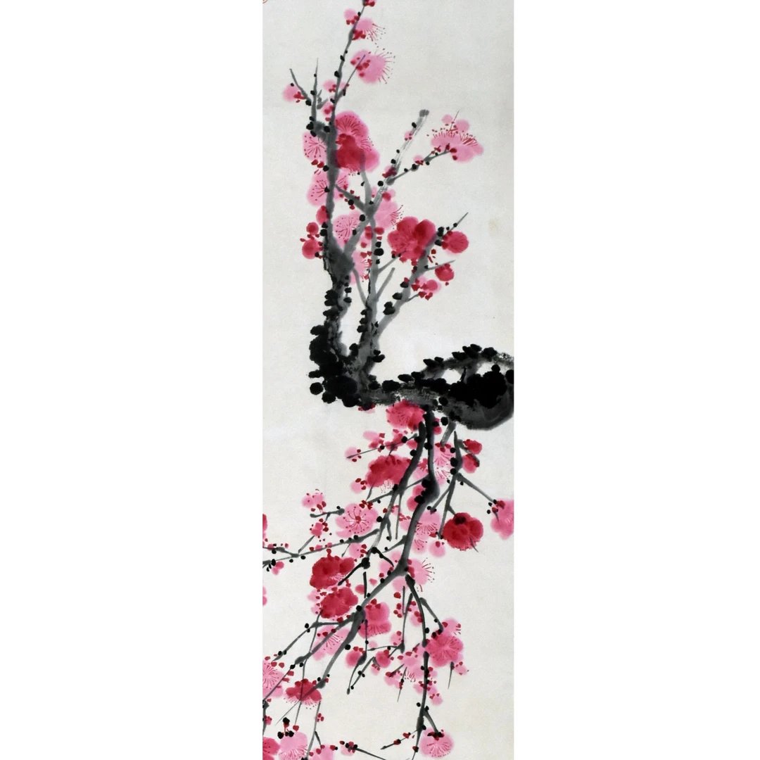 HM0770 陈老 红梅 96×32cm 纸本镜片