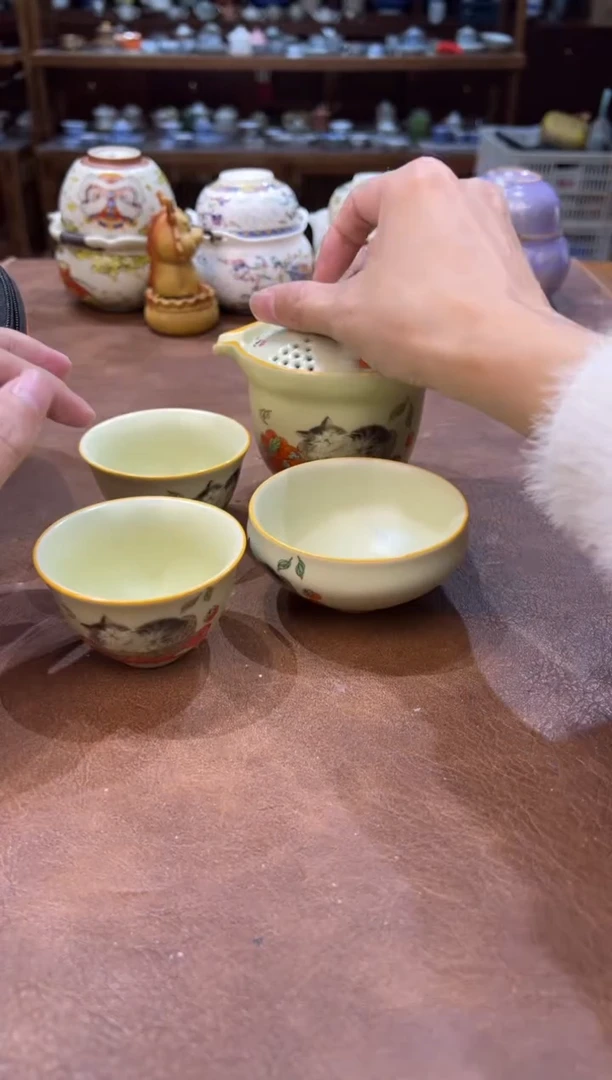 真的很便宜会开片的旅行茶具