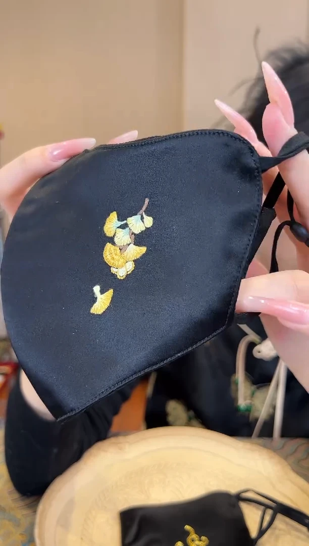 刺绣 苏绣手工刺绣100桑蚕丝面罩