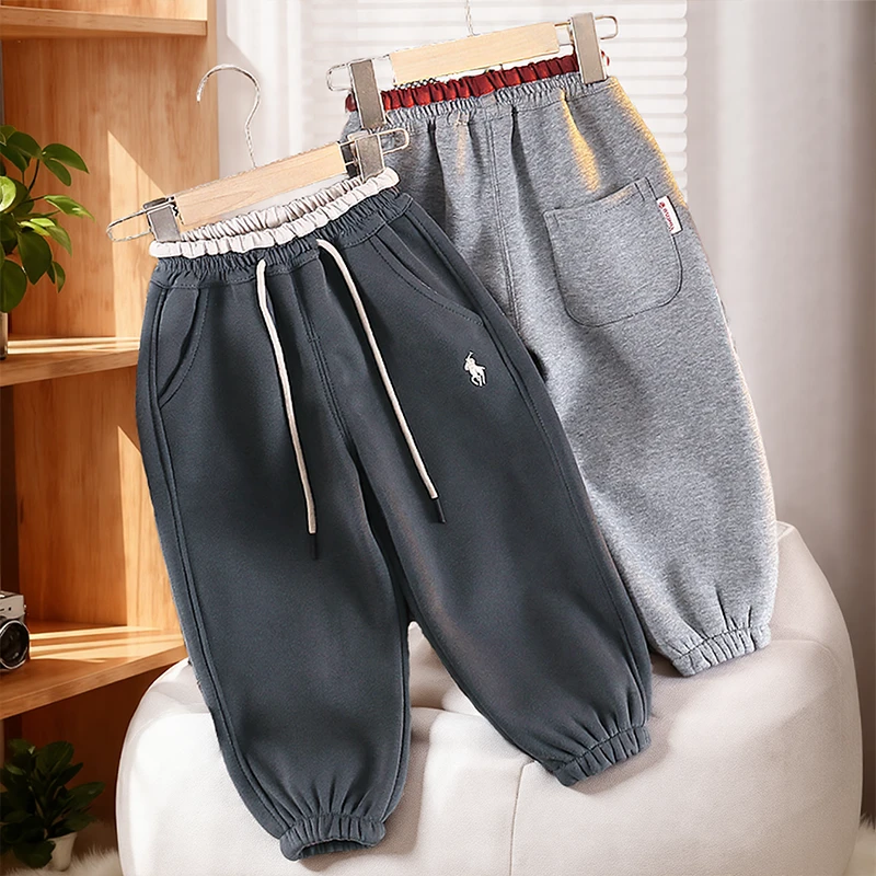 秋冬保暖休闲裤儿童加绒裤子冬装新款童装男童女宝宝中小童长裤潮