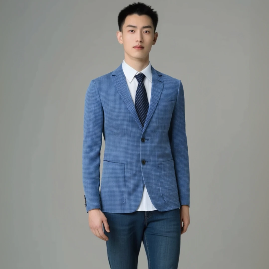 西服男意大利进口面料卡莎M亚SV22卡男式春秋两粒扣商务休闲西装