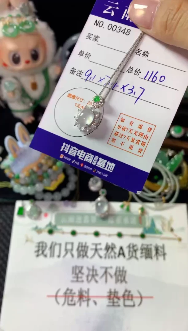 翡翠银S925镶嵌颈饰翡翠