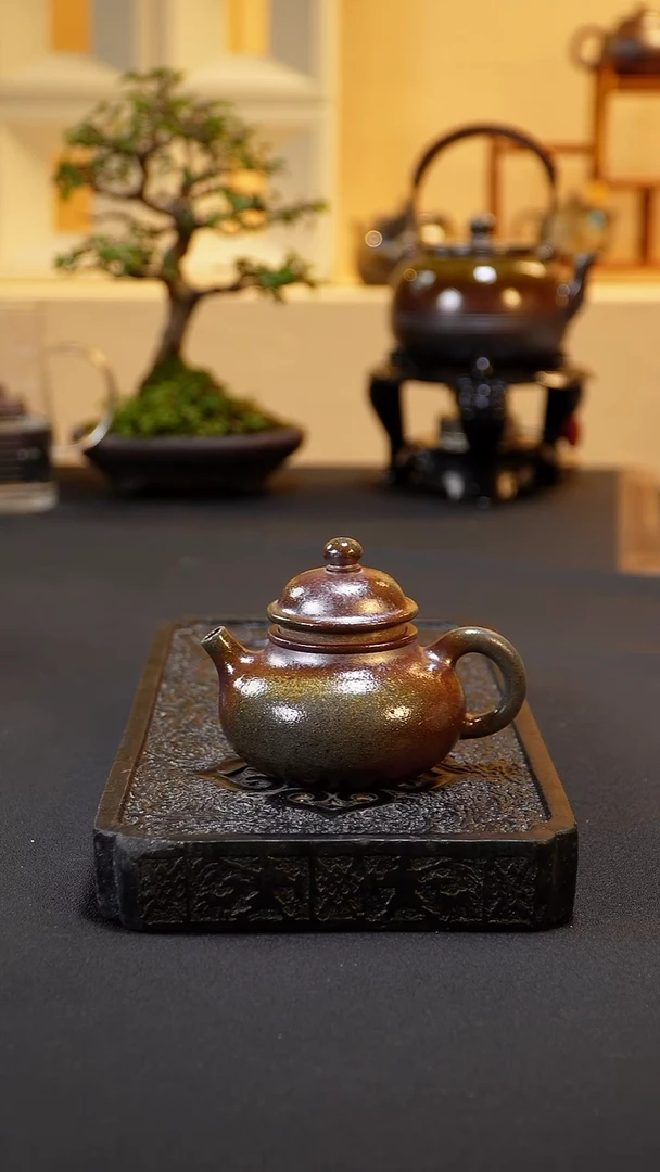 茶壶紫砂纯自然柴烧