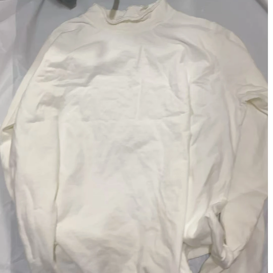 ［小小布］no退换-东大门正品h5a奶白色半高领t