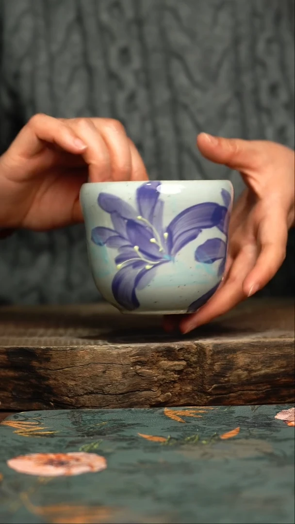 【闪购商品】杯釉下彩手工手绘同款陶器