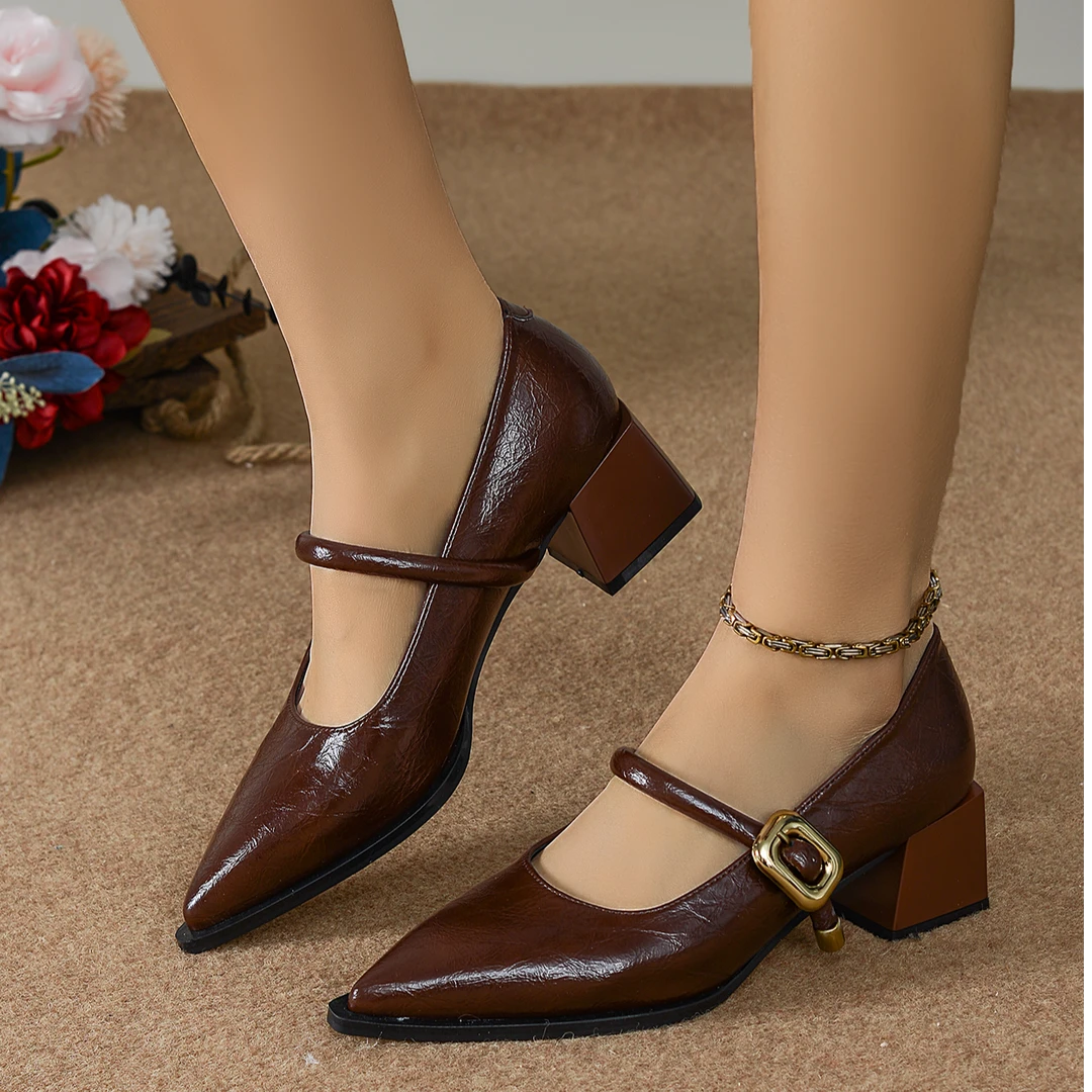 单鞋女2025春季新款配裙子超火小皮鞋春款春鞋高跟玛丽珍女鞋