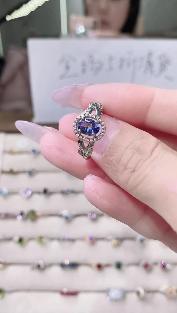 【闪购商品】坦桑石戒指银S925镶嵌47-9