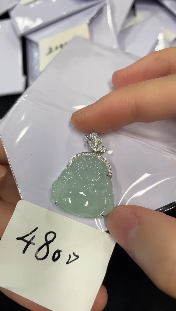 翡翠未镶嵌吊坠(不含链)天然缅甸翡翠A货佛公吊坠