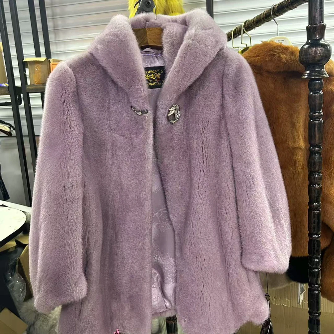 【高高甄选】1水貂整张毛毛中长款外套