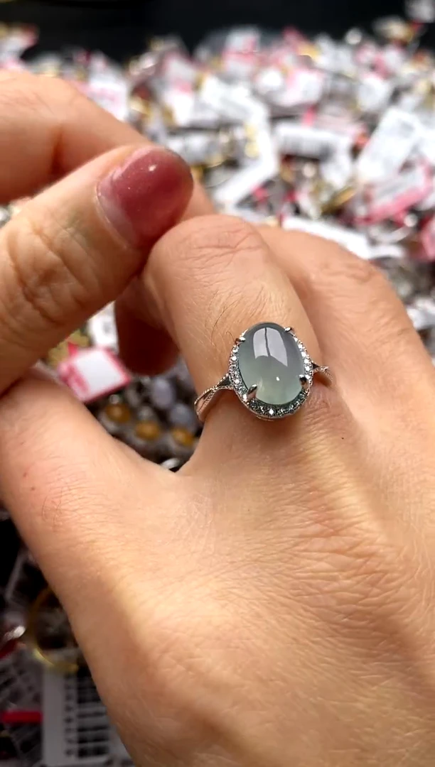 【闪购商品】翡翠戒指银S925镶嵌33333333    9