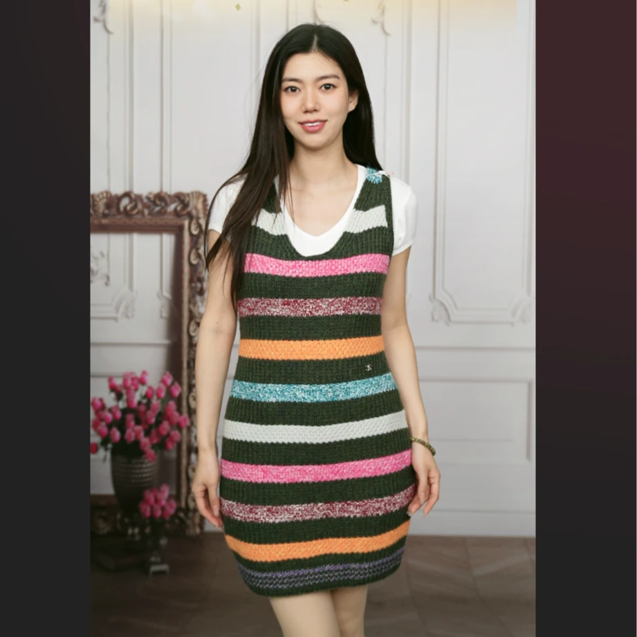 95新 Chanel/香奈儿 麦殿/条纹连衣裙/251124ZLJAB60