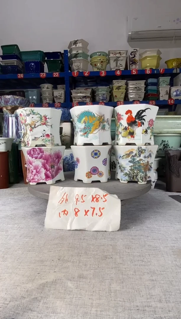 112828六只六方花盆