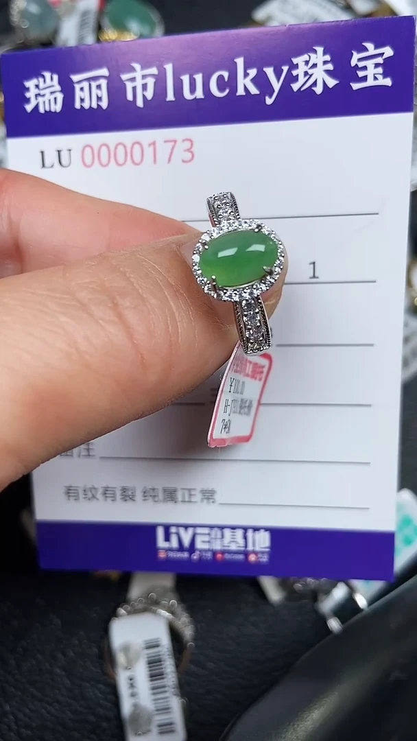 颈饰银S925镶嵌翡翠0173