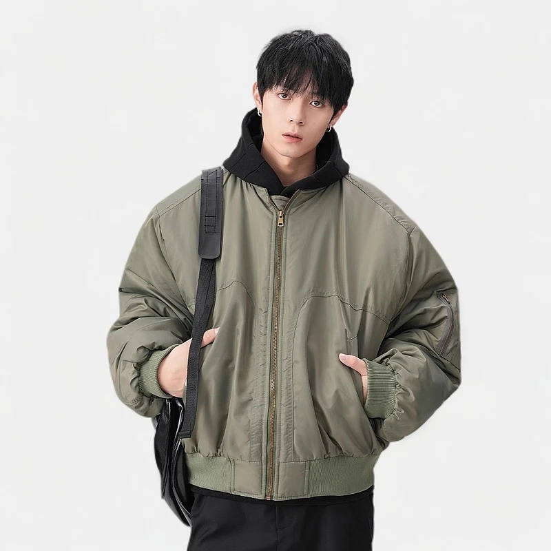 美式军绿色飞行员夹克男女秋季潮牌cleanfit高街痞帅棒球服外套