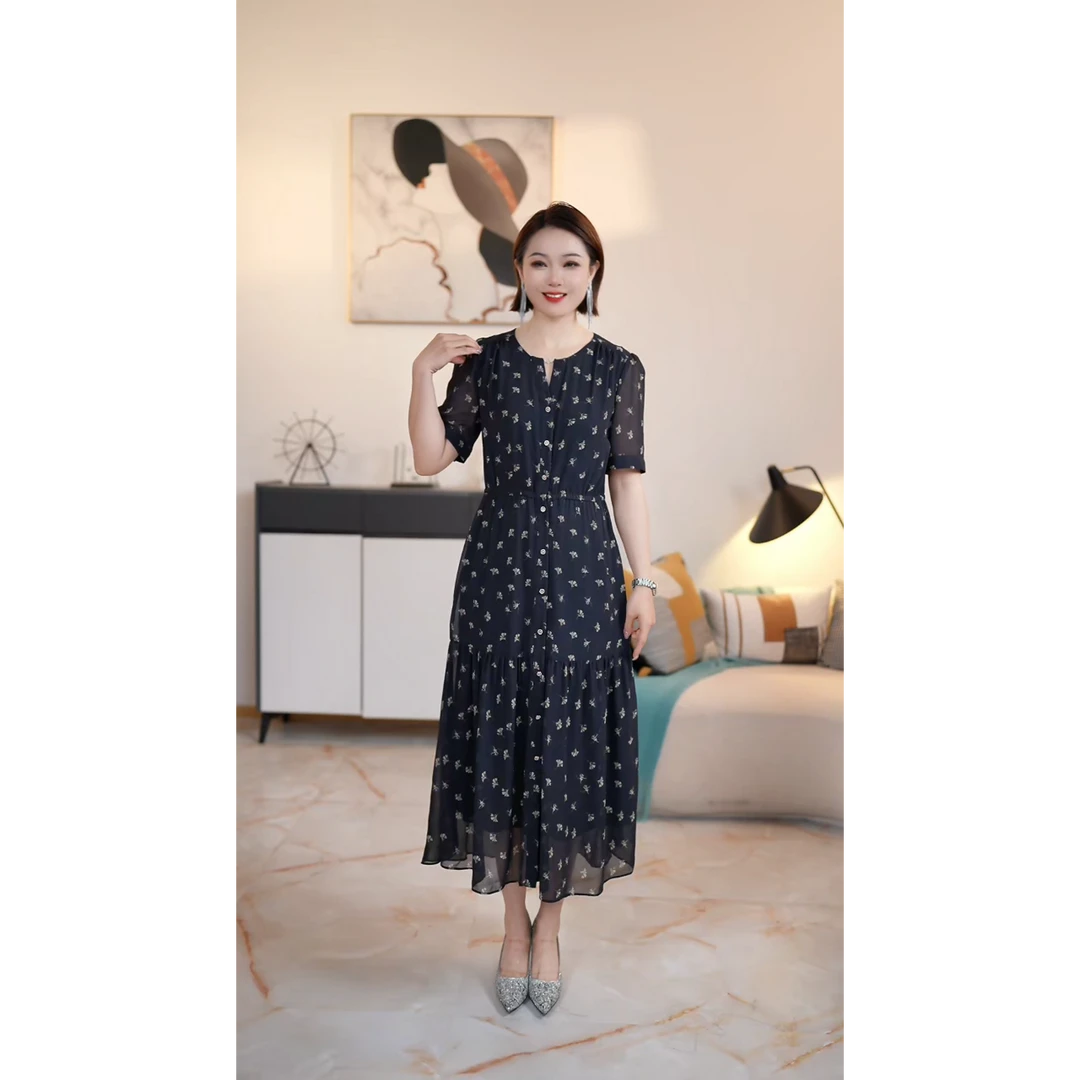 【深圳薇姐清仓】P高端大码原创遮肉显瘦连衣裙 P2222