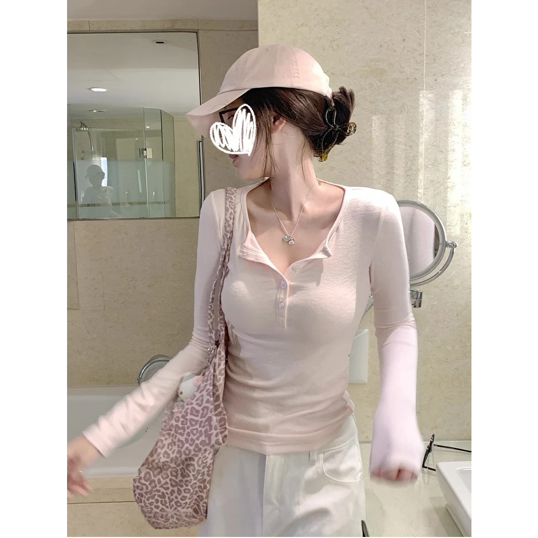 【简约公式】长袖T恤女早秋修身显瘦上衣#Y8830