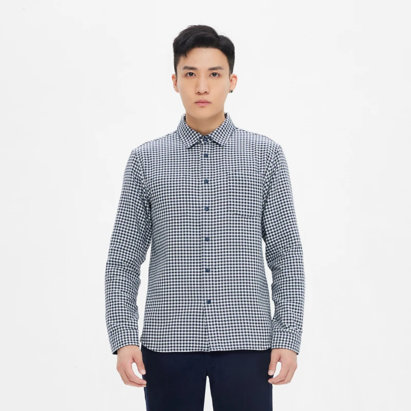 【保价双11】AIGLE艾高衬衫内搭男户外轻盈时尚翻领长袖衬衫AB13