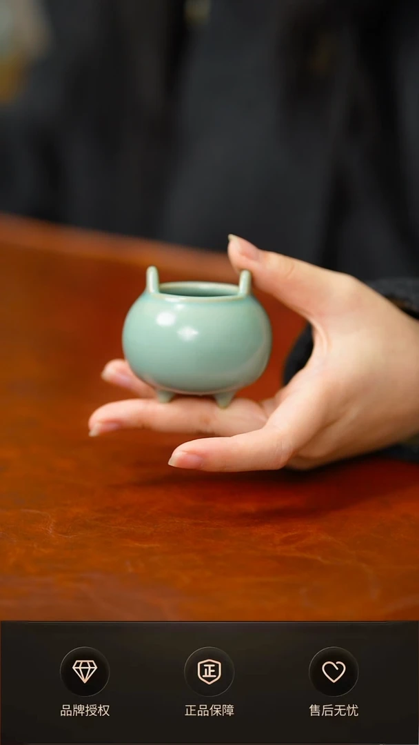 仿古支钉小胖香炉不完美简装