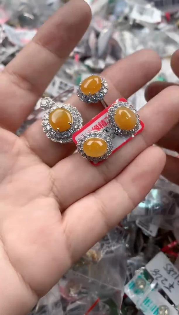 银S925镶嵌戒指翡翠13   5