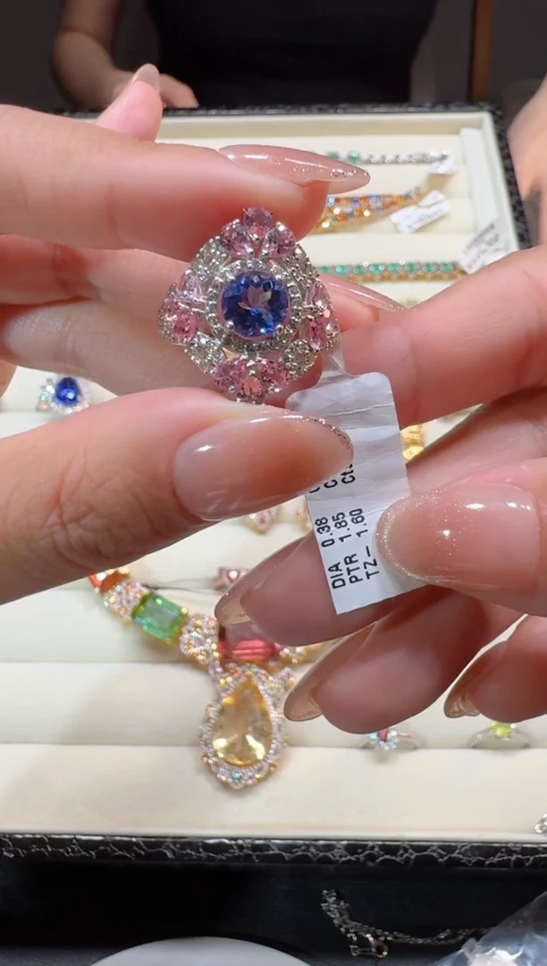 【闪购商品】定制坦桑石戒指未镶嵌戒指