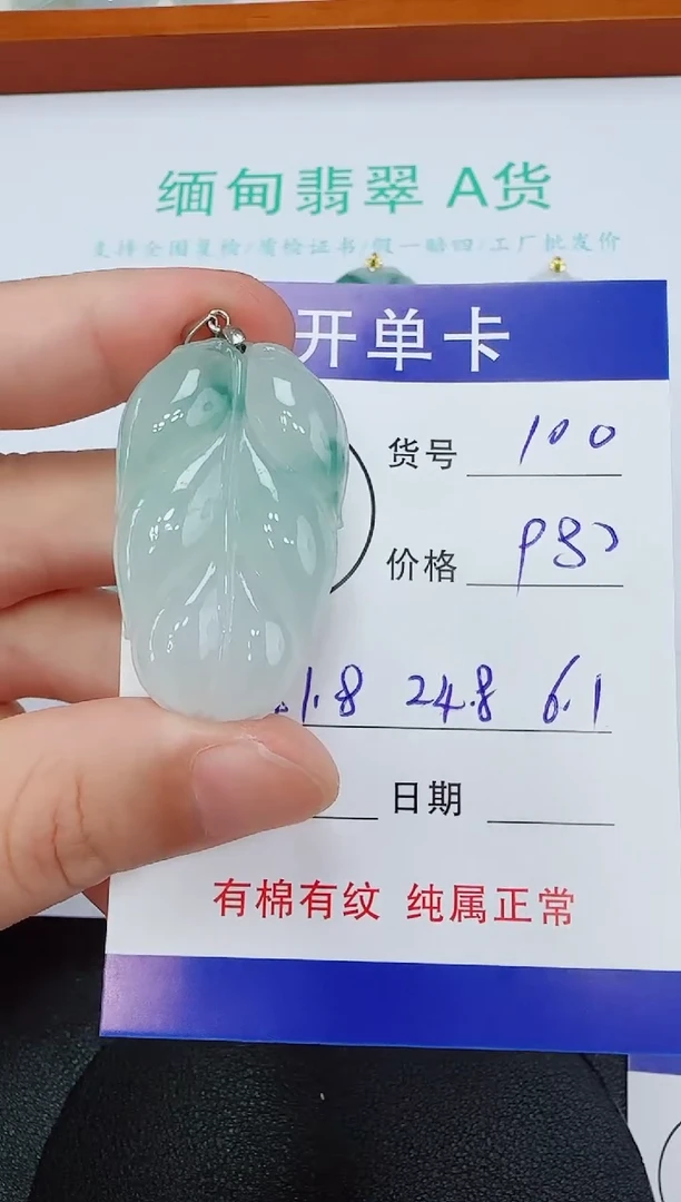 吊坠(赠链)未镶嵌翡翠100