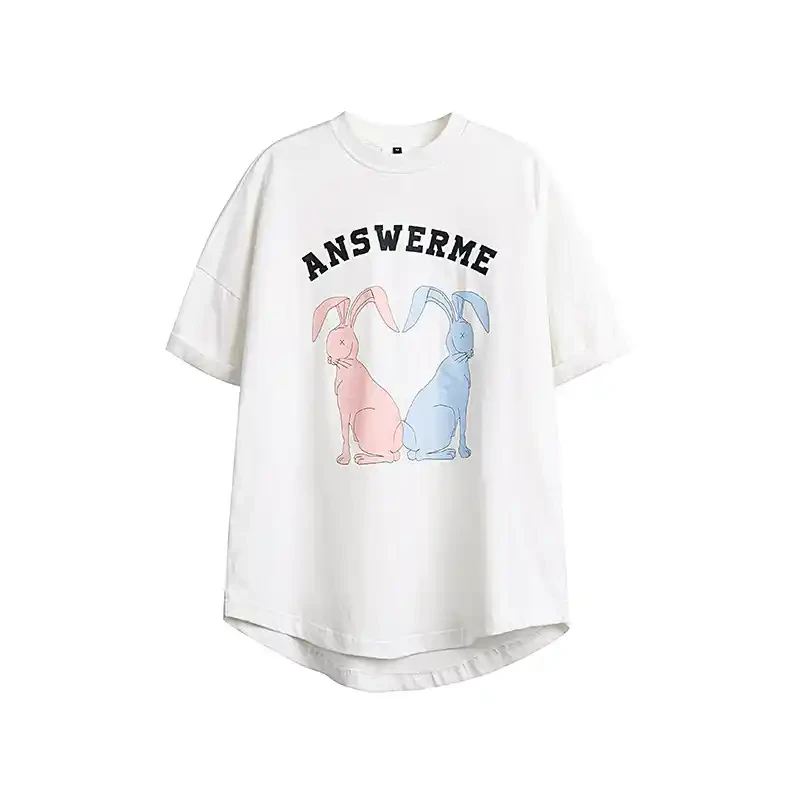 百搭纯色印花宽松时尚短袖T恤