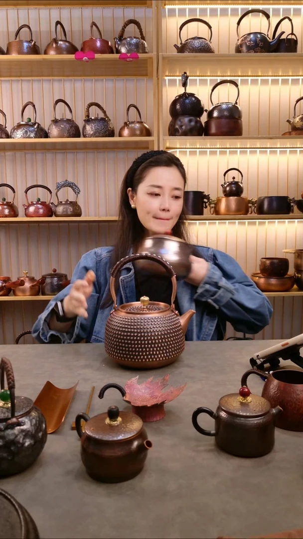 梦***膀1000毫升一夜暴富提梁陨石坑泡茶壶